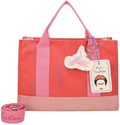 Fritzi aus Preußen schoudertas Fritzi x Frida Kahlo Tote Bag Limited Kolibri Canvas Grapefruit oranje