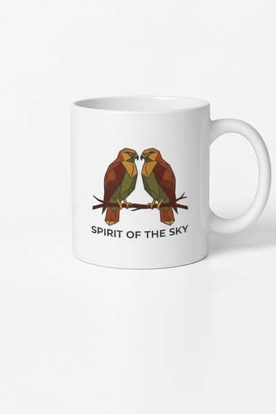 Spirit of the Sky Mok | Geometrische Valken & Haviken Design | Unieke Vogel Koffie & Theebeker