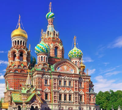 De Kerk van de Verlosser op het Bloed in Sint-Petersburg - Fotobehang (in banen) - 250 x 260 cm