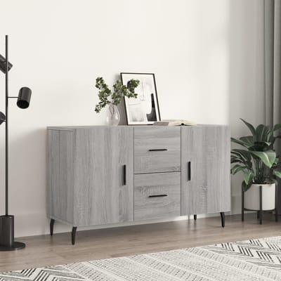 vidaXL - Dressoir - 100x36x60 - cm - bewerkt - hout - grijs - sonoma - eikenkleurig