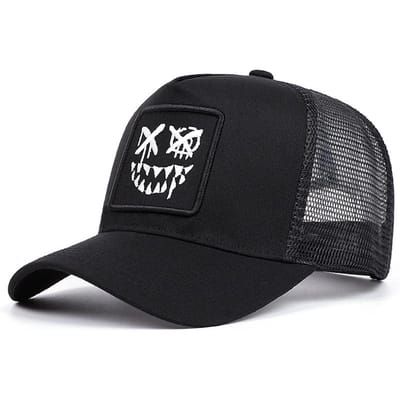 Nieuwe Lachende Geborduurde Vier Seizoenen Veelzijdige Baseballpet Gepersonaliseerde Mode Webpet voor Mannen en Vrouwen Adjustable black