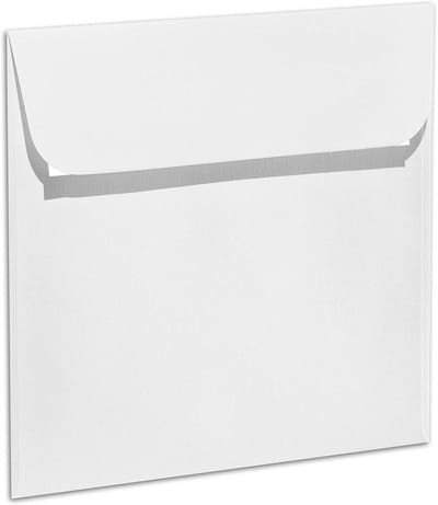 Vierkante Enveloppen - Bloemenwit Papier - Uitnodigingen Versturen - Egoutteur Ribbels - 16 x 16 cm - Wit