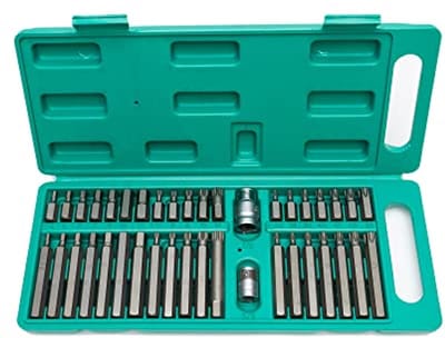40-delige bitset met lange bits en bithouder 1/2" en 3/8" voor Torx, inbusschroeven en XZN-schroeven