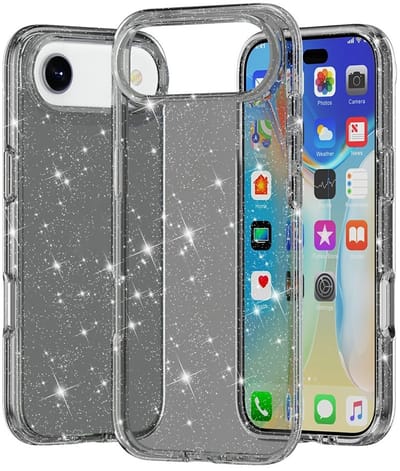 Coverup Hoesje - Geschikt voor iPhone Air Hoesje - Coverup Glitter TPU Back Cover - Zwart