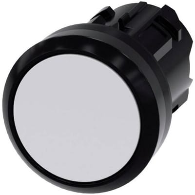 Siemens 3SU10000AA600AA0 3SU1000-0AA60-0AA0 Druktoets Kunststof frontring, Rond Knop Zwart, Wit Druk-ontgrendeling 1 stuk(s)