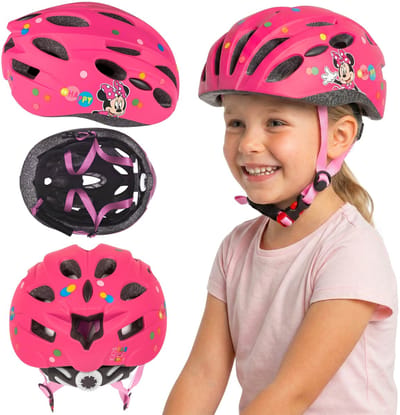 DISNEY Minnie Mouse Veilige IN-MOLD fietshelm voor meisjes, verstelbaar 52-56 cm