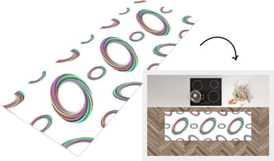 Keukenloper - Loper keuken - Ring - Regenboog - Patronen - 150x50 cm - Keukenloper vinyl