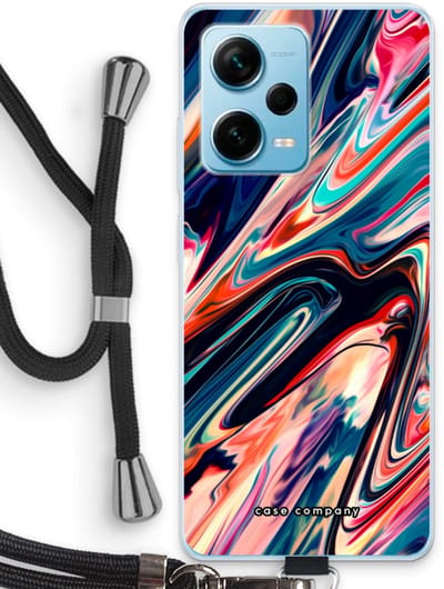 Case Company® - Hoesje met koord geschikt voor Xiaomi Redmi Note 12 Pro Plus hoesje met Koord - Quantum Being - Telefoonhoesje met Zwart Koord - Bescherming aan alle Kanten en Over de Schermrand