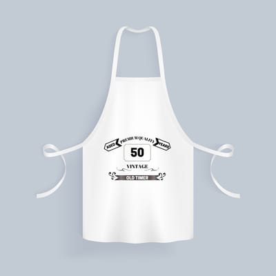 Akyol - oldtimer 50 jaar Keukenschort - Verjaardag cadeau - papa - collega - grappige tekst - 82 bij 71 cm