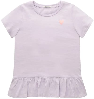 Tom Tailor 1031759 Printed Volant T-shirt Met Korte Mouwen Paars 104-110 cm Meisje