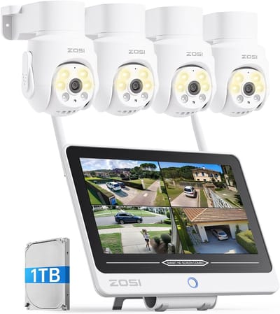5MP WiFi 6 Beveiligingscamera Set met 12 Inch Monitor en 1TB HDD NVR