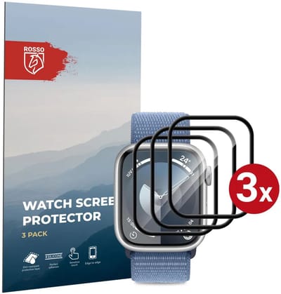 Rosso Hybrid Glass Geschikt voor Apple Watch 41MM - PMMA Glas Screen Protector - Ultradun Plexiglas - Horloge Beschermlaag (3-Pack)