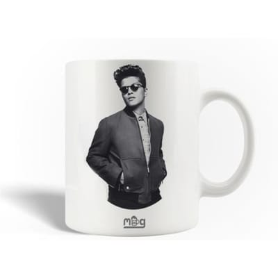 Keramische mok Poster Bruno Mars Auteur Componist Uitvoerder wit