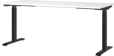 Elektrisch zit-sta Bureau Galileo Wit - Zwart - 180x80cm - Hoogte 120 cm - In hoogte verstelbaar