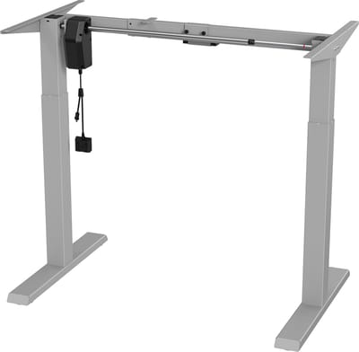 Ergo Office - Zit-sta bureau - Elektrisch in hoogte verstelbaar bureau max hoogte 123cm - max 70 kg | Zonder tafelblad - Grijs