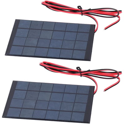Lot de 2 mini modules d'énergie solaire, panneau époxy avec câble de 100 cm, accessoires électroniques, DC 6 V 2 W gray