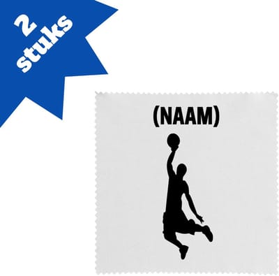 Akyol - basketbal met eigen naam brillendoekjes - Basketbal - basketballer - sport - 17,8 bij 17,8 cm - 2 stuks