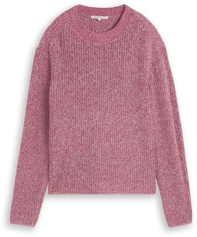 Tom Tailor Denim - Gebreide trui met relaxte pasvorm - Maat XXL - dusty berry mouline