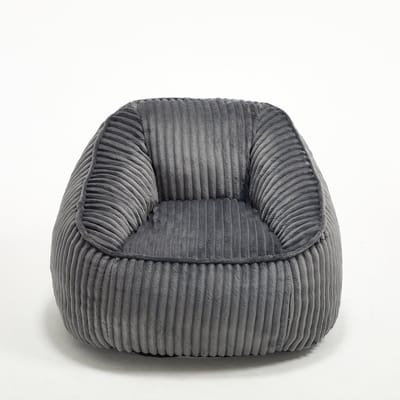 Zitzak - Relaxstoel voor Woonkamer en Slaapkamer - Traagschuim Vulling - Chenille - Donkergrijs - 98x92x73 cm