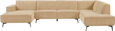 Tower living Leeds Chaise Lounge L + 2,5 seater no arm - Ottoman R Beige