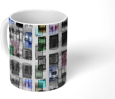 Mok - Koffiemok - Deuren - Kleurrijk - Abstract - Mokken - 350 ML - Beker - Koffiemokken - Theemok