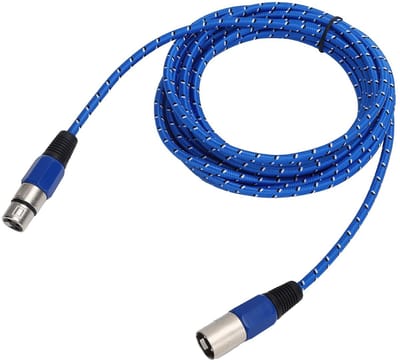 Allecto - XLR-kabel - Microfoonkabel - Stabiele prestaties - Blauw - Audiokabel - Geschikt voor audioapparatuur - 5 meter