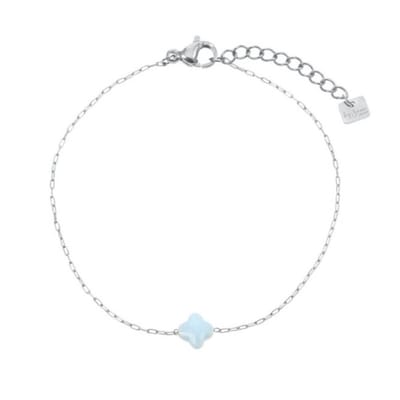 By Jam - clover light blue - armband - stainless steel - kadotip