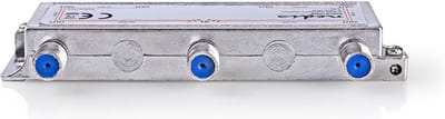 Nedis Satellietsplitter - 5 - 2400 MHz - 17.0 dB - Aantal ingangen: 1 - Outputs: 6 - Impedantie externe speaker: 75 Ohm - Zink - Zilver