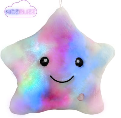 KidzBlizz- Superzacht lichtgevend sterkussen - Lichtgevende knuffel - Multi kleuren kussen - Slaapknuffel - Nachtlampje - kussen met licht - Slaapkussen voor kinderen - Kraamcadeau - Babycadeau