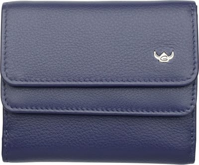 Golden Head Leren portemonnee Madrid RFID Protect Überschlagbörse 1176 Blau donkerblauw