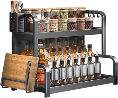 Kruidenrek met 2 etages en grote inhoud - Multifunctionele Organizer voor Keuken en Badkamer