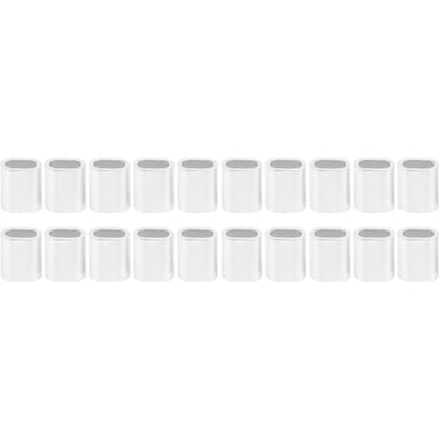 100 Stuks Aluminium Kousen Staaldraad Touw Krimpkous Ovaal 1-Gats Klem Chuck M4 AL6063