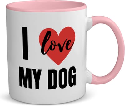 Akyol - i love my dog koffiemok - theemok - roze - Honden - honden liefhebbers - verjaardagscadeau - kado - gift - geschenk - 350 ML inhoud