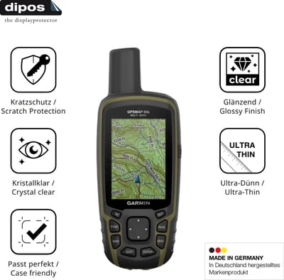 dipos – 2x Beschermfolie geschikt voor Garmin GPSMAP 65s | Krasbestendige & heldere Screenprotector Ultra-Thin