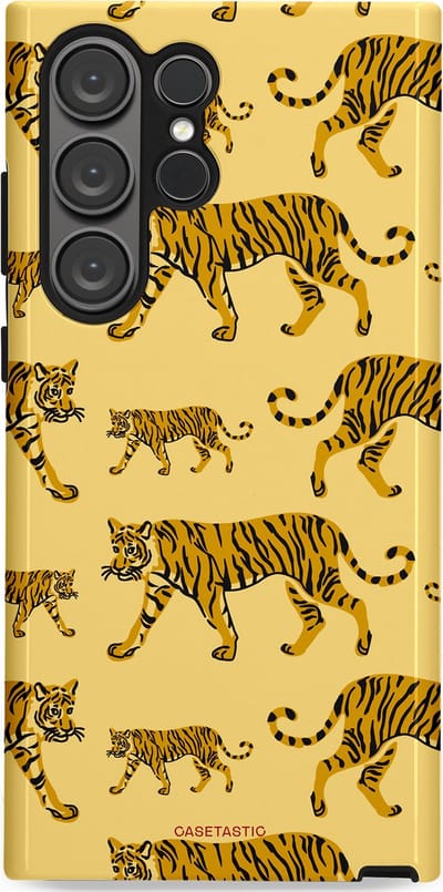 Casetastic Hoesje Geschikt voor Samsung S23 Ultra - Stijlvolle Beschermende Duo-layer Case - Streep van de natuur