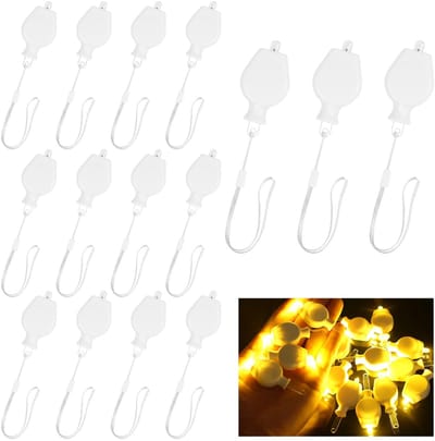 Dailygoods- Ballonverlichting 15 Stuks - LED Feestverlichting - Lantaarnverlichting - Decoratie Bruiloft - Warmwitte Verlichting - Batterijen