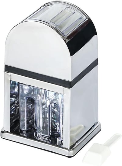 Handmatige IJscrusher - IJsmachine Keuken - Cocktails Maken - Robuuste Legering - Hoogte 26cm - Metallic Transparant
