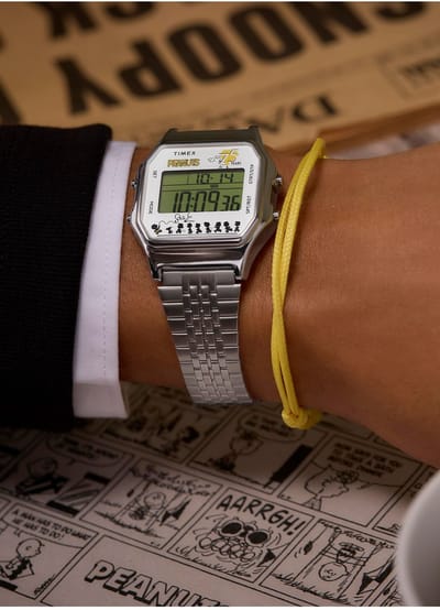 Timex Timex X Peanuts T80 75Th Anniversary Edition Quartz Digitaal Horloge Zilveren Toon Kast: 100% Loodarm Messing | Armband: 100% Roestvrij Staal 34 TW2Y20000AJ