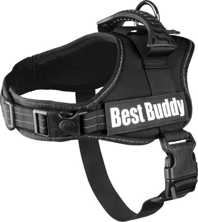 Flamingo Pluto Liberty - Harnas Honden - Harnas Best Buddy Pluto Zwart M 60-80cm 38mm - 1st - 122589 - 1st
