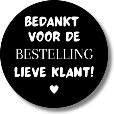 Stickers Klanten Bedanken - Zakelijk - Versturen van bestelling - Webshop Bedanktstickers - 20 stuks - 4 cm
