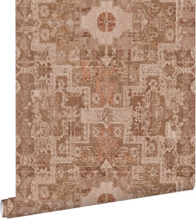 ESTAhome behang oosters kelim tapijt vergrijsd bruin - 50 x 900 cm - 131365