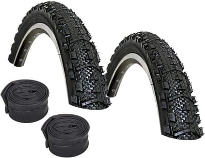 Fietsbanden Set - Banden Binnenbanden - Veelzijdig Gebruik - Combinatie Grip Weg - 26 Inch 4 Stuks - Zwart