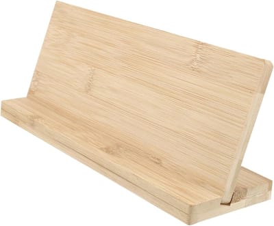 Bamboe Bord - Naambordje Bureau - Informatie Weergeven - Natuurlijke Bamboe Esthetiek - 24 x 10 x 7.5 cm - Khaki