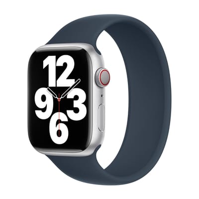 Apple Siliconen solobandje voor de Apple Watch | 44/45/46/49 mm - Maat 7 - Storm Blue