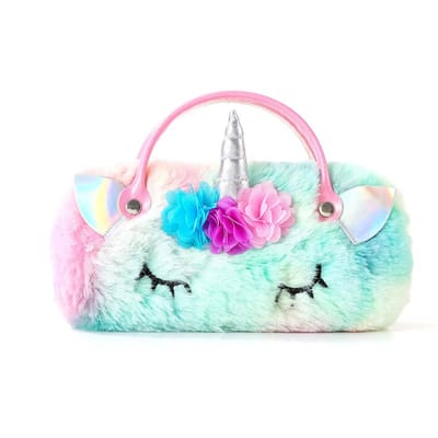 Unicorn Kinder Brillenkoker – Regenboog Brillendoos met Handvat – Harde Brillenkoker voor Kinderbril en Zonnebril – Brillenetui Meisjes