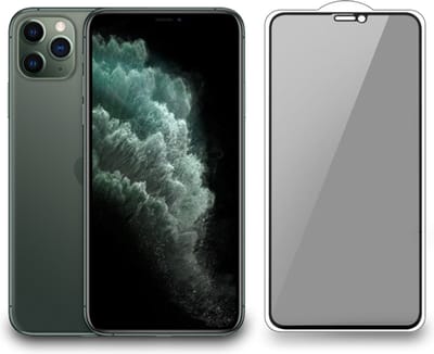 Smartphonica iPhone 11 Pro Max privacy full cover tempered glass screenprotector van gehard glas met afgeronde hoeken geschikt voor iPhone 11 Pro Max