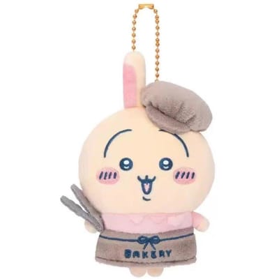 Chiikawa Bakkerij Serie Pluche Sleutelhangers – Broodje & Hond Mascotte Mini Pluche Beestjes Usagi Hachiware Momonga beige