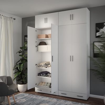 Opzetmodule Wit met 2 Deuren 80x40 cm voor Kastuitbreiding