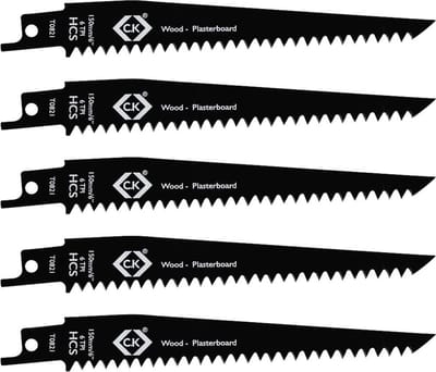 C.K T0821 Zaagzaagbladen 6 tpi, verpakking van 5 stuks Zaagbladlengte 150 mm 5 stuk(s)