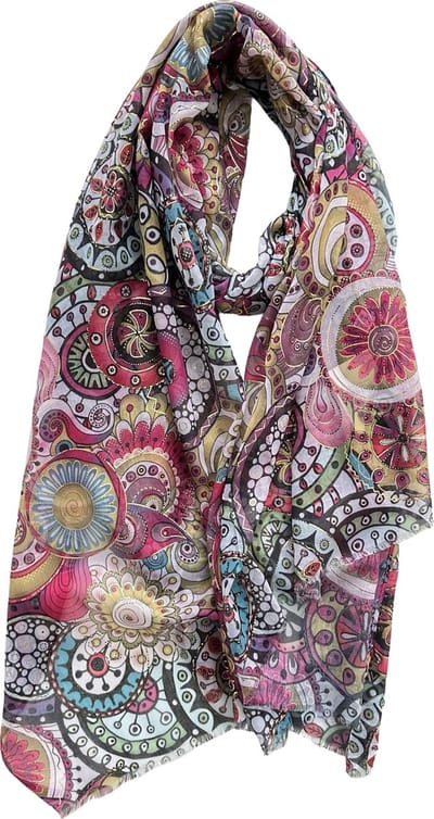 Dames zomer sjaal glitter bewerking - Roze/Pink